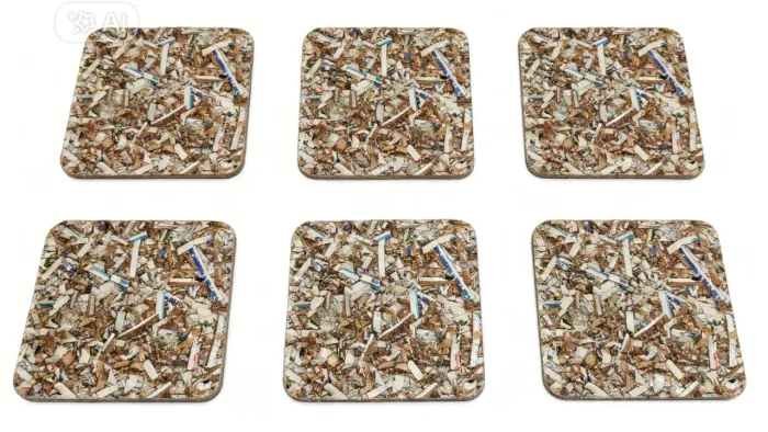 Conjunto de Porta Copos (Plástico Industrial, Alumínio e 10% Tetrapak)
