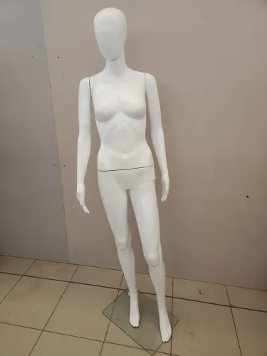 Manequim Feminino Branco Brilho- Fibra 