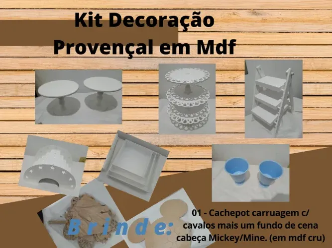 Kit festa - Decoração provençal em mdf