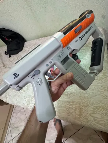 Kit PlayStation ( sharp shooter + ps move c/ base de carregamento + câmera + jogos )