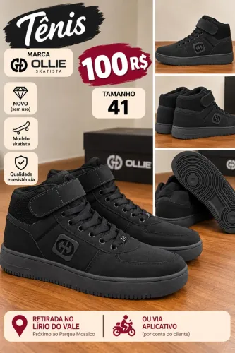 Tênis masculino estilo skatista - Marca Ollie Tamanho 41