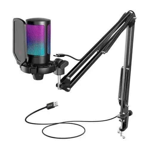  microfone tripé com led rgb condensador profissional bk805c cor