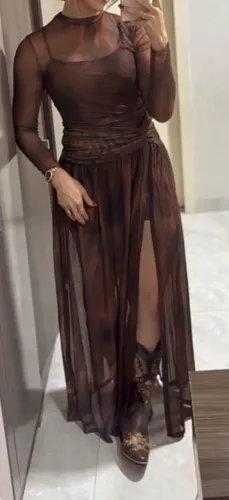 Vestido longo tule