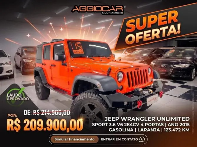 Jeep Wrangler Unlimited Sport 3.6 V6 284cv 4P 2015