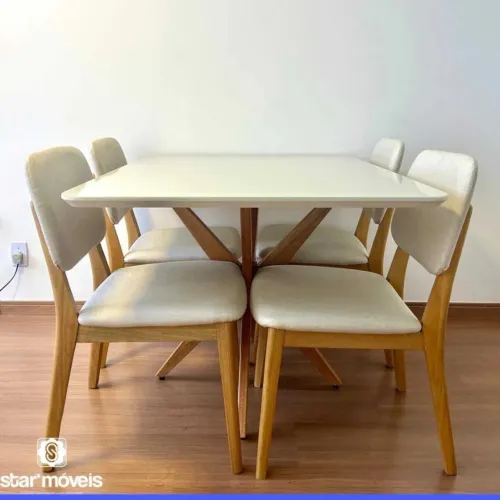 MESA DE JANTAR 120x80cm com 4 CADEIRAS