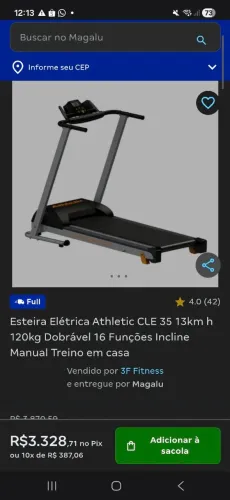 Esteira Ergométrica Elétrica Act! Home Fitness CLE 35 120Kg