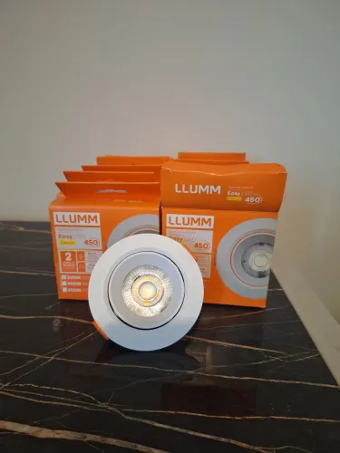 Spot De Embutir Easy LED Decor LLUMM 5W Bivolt Redondo 3000K Branco Quente