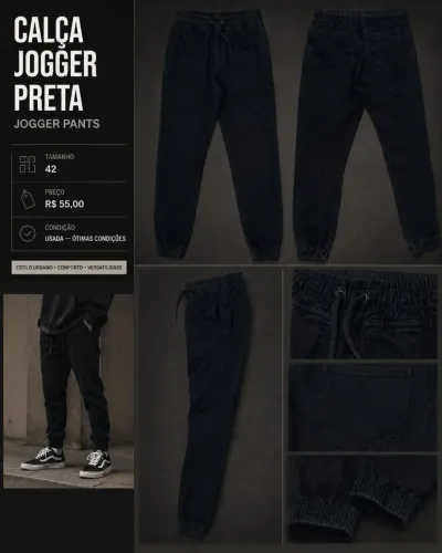 Calça Jogger Preta DROVER ? Usada 