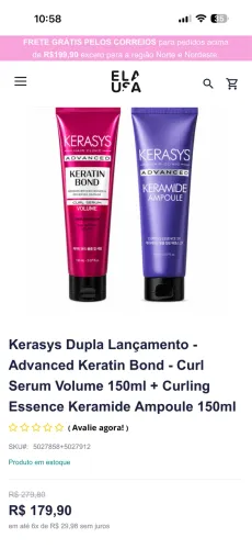 Kerasys Leave Preço de Oportunidqde 