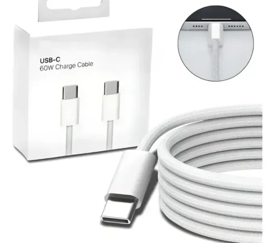 CABO CARREGADOR 60W USB C X TIPO C IPHONE IOS 15 16.
