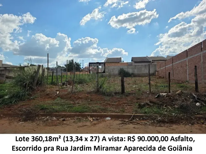 Leia a descrição: Lote 360,18m² (Asfalto) Jardim Miramar