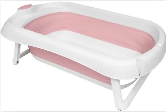 Buba Banheira Dobrável Silicone E Plástico Portátil (Rosa)