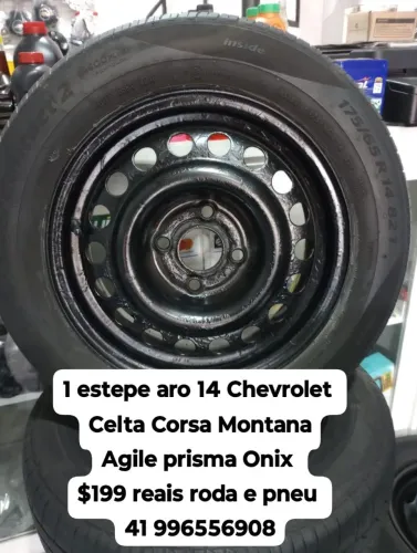 Roda estepe Chevrolet aro 14 Onix prisma celta Corsa Wind clássic Kadett Monza Ipanema