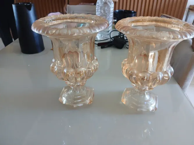 Vasos para decoração de vidro temperado.