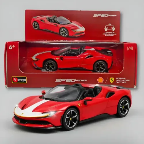 Miniatura F1 Ferrari Sf-24 Shell Racing Burago 1/41 C/remoto Cor Sf90 Spider