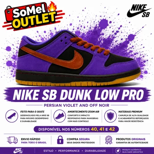 Nike SB Dunk Low Pro Persian Violet and Off Noir 