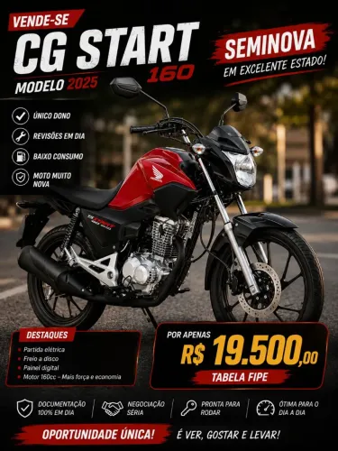 Honda CG Start 160 2025 Vermelha | Seminova