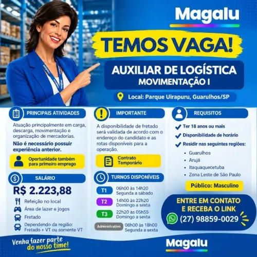 AUXILIAR DE LOGÍSTICA - MOVIMENTAÇÃO I