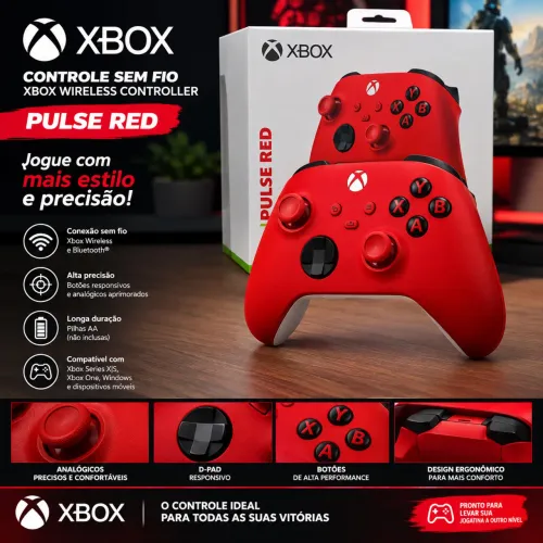 Controle Xbox Pulse Red Original Lacrado + Garantia | Series X/S