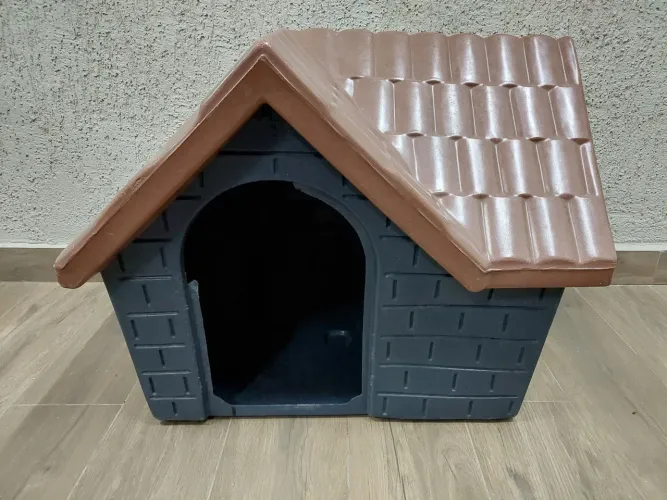 Casinha de Cachorro Rafa 2 Azul/Marrom Ótimo Estado