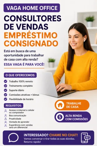 Vaga Home Office - Consultor de Vendas (Consignado)