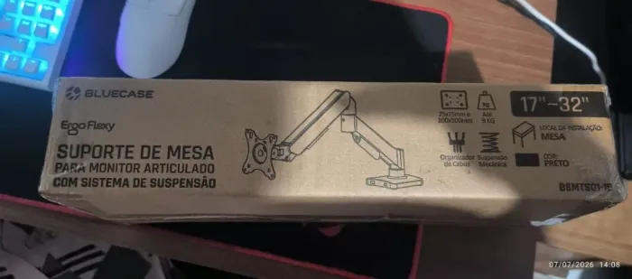 Suporte Monitor Articulado Ajustavel 14 Até 32 A Gás Preto