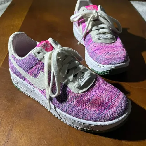 tênis nike air force 1 crater flyknit rosa/roxo tam 38