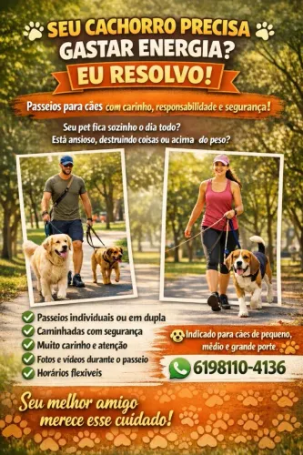 Passeador de Cães com Segurança e Carinho - Agende Já