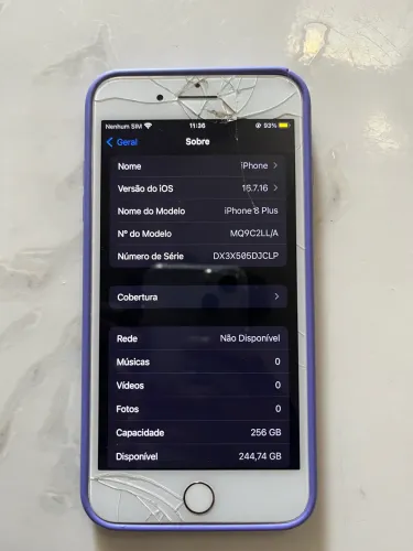 Vende-se iPhone 8plus, 256gb