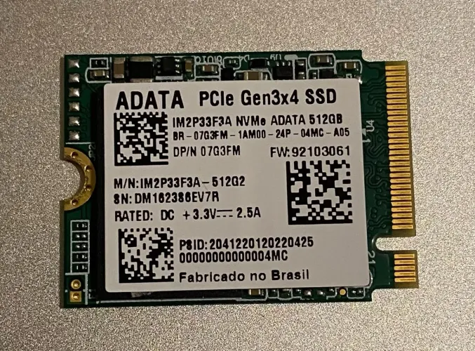 SSD 512GB M.2 2230 NVMe PCIe Gen3x4