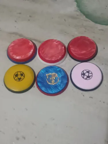 Futebol de botão lote 6 botões 3.5 zero bala