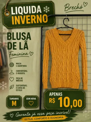 Blusa de lã feminina M