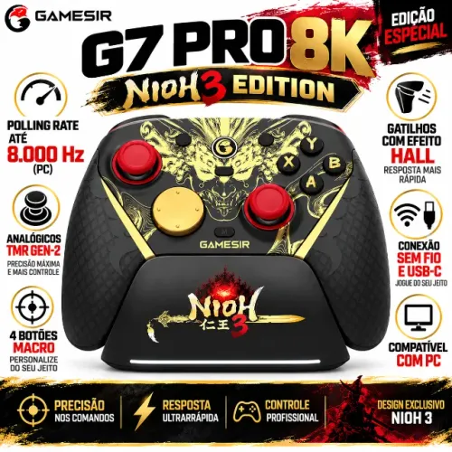 Controle Gamesir G7 Pro 8k Nioh Edition Sem Fio Joystick
