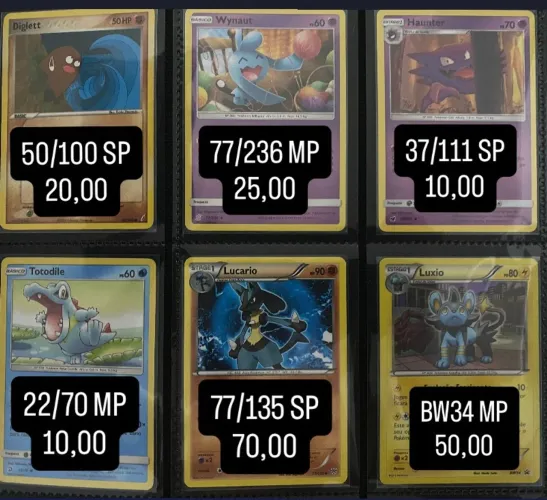 Cartas Pokémon TCG originais