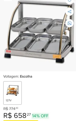 Estufa Marchesine, 6 bandejas / lanchonete