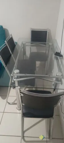 Mesa de vidro 6 lugares 