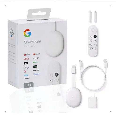 Chromecast Google TV 4ª Geração HD Lacrado | Controle por Voz | Novo