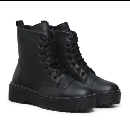 Bota coturno cano curto salto flatform número 36