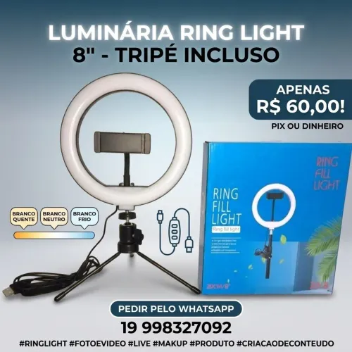 Ring light 8 polegadas