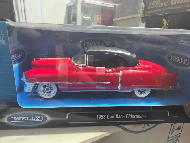 Miniatura 1:24 cadillac eldorado 1953 vermelha raro novo