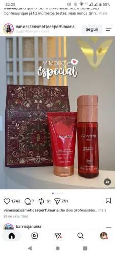 Kit presente Floratta Red BodySpray e Hidratante Novo e lacrado