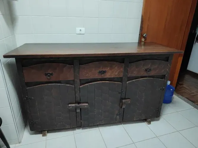 Móveis rusticos 3 móveis(comoda, cama casal com estrado e mesa cabeceira)