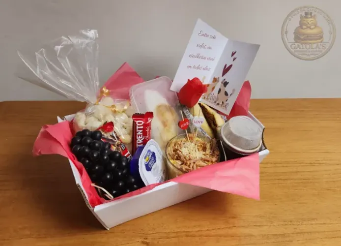 BOX DIA DOS NAMORADOS, CAFÉ DA MANHÃ ESPECIAL, CESTA DE PRESENTE