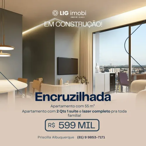 Oportunidade de Venda na Encruzilhada! Apartamento exclusivo com 2 Qts, suíte e lazer comp