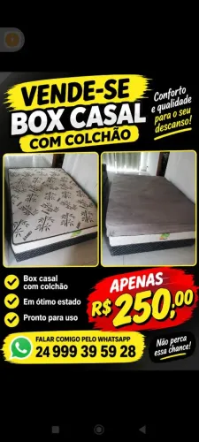 Cama box casal com colchão