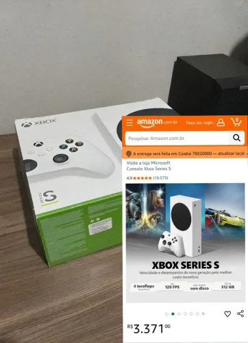 Xbox séries na caixa por pc