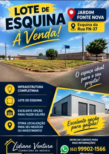 Lote Jardim Fonte Nova esquina Parcelado ( Goiânia. Goiás)