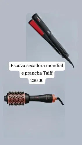 Prancha Taiff e Escova Secadora Mondial