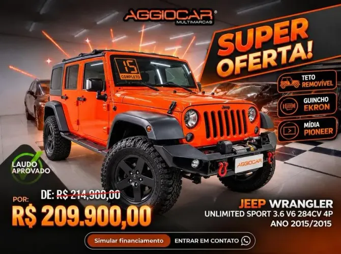 Jeep Wrangler Unlimited Sport 3.6 V6 284cv 4P 2015