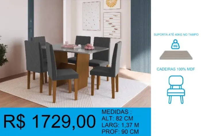 Mesa completa - compre hoje e receba em até 72 horas 